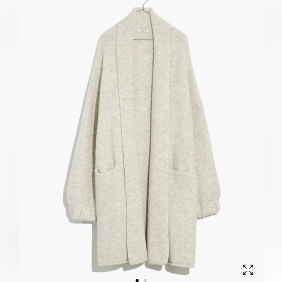 NWT Madewell Glenridge wool blend Shawl Collar Sweater Coat in Heather Smoke - Picture 1 of 16